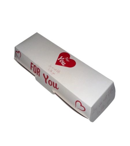 240 Hot dog shells 250 g/m2 23x8.8x6.2 cm white and red “for you” greaseproof cardboard