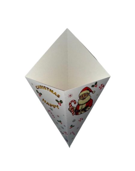 450 Christmas churros cones 35 cm – Happy Christmas printed cardboard